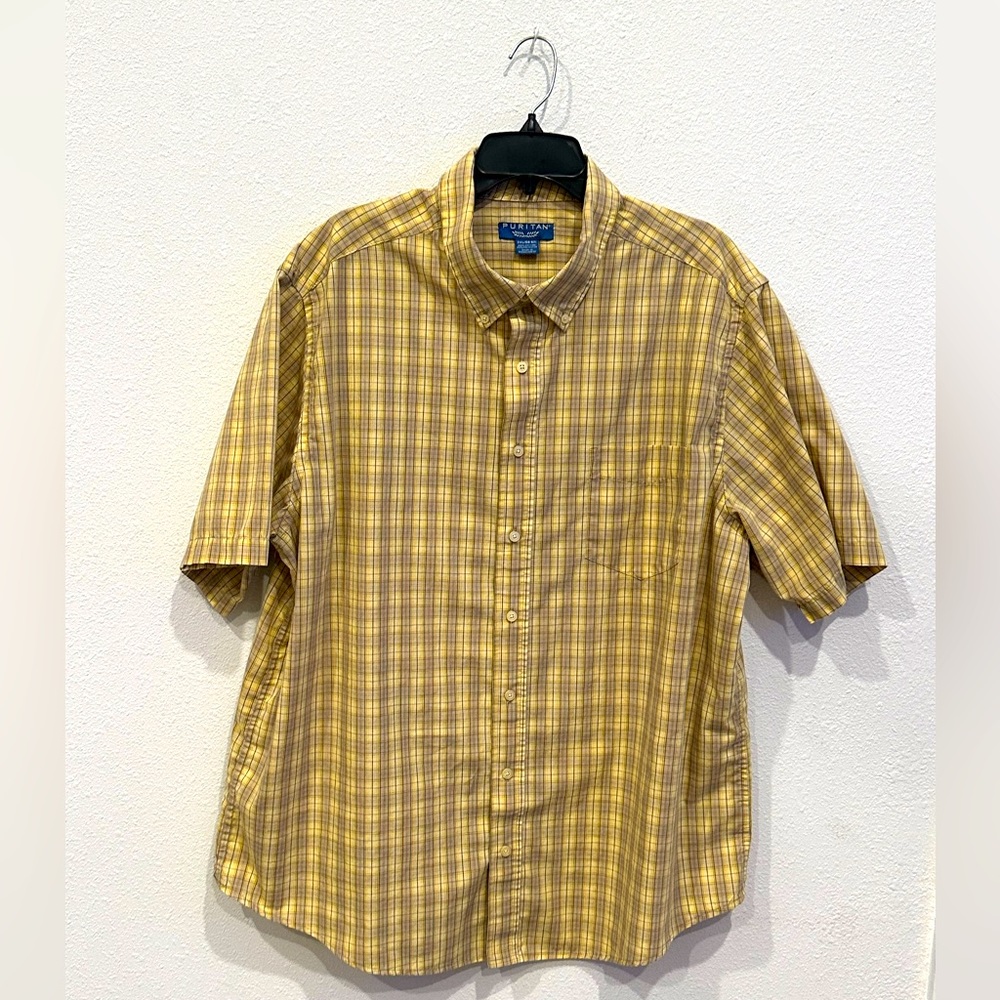 Puritan short sleeve mens dress shirt, 2XL.